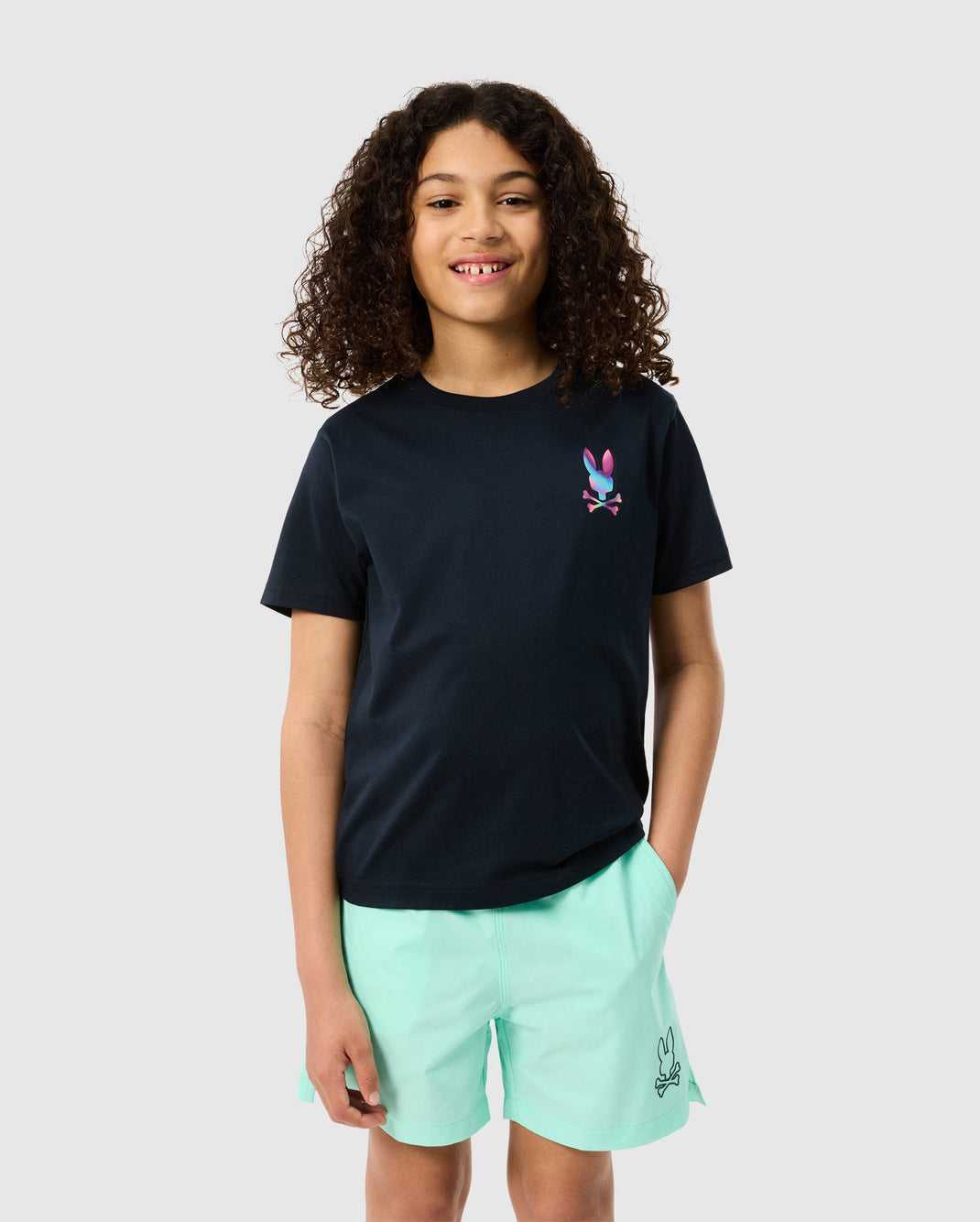 Polos Psycho Bunny Tyler Back Graphic Tee Bleu Marine Enfant | TFT-13676005